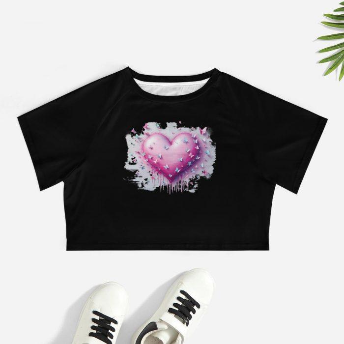 Melting Butterfly Heart Crop – Drippy Dreamcore Tee - Image 7