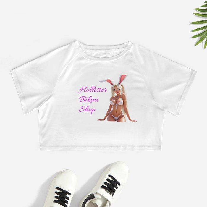 Hollister Bikini Shop Bunny Crop – Flirty White Tee - Image 2
