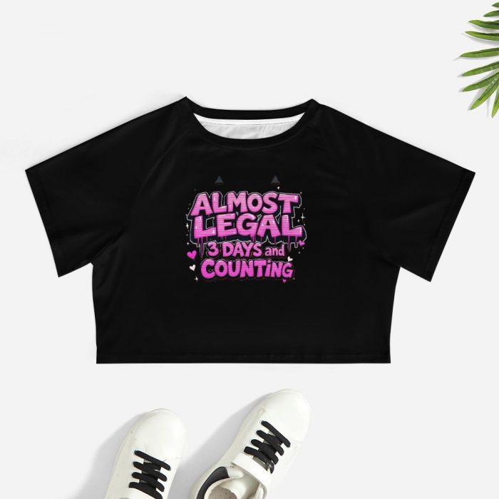 Almost Legal Countdown Crop – Graffiti Pink 3 Days Tee - Image 7
