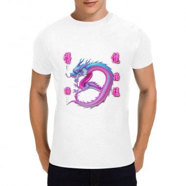 Electric Azure Dragon – Tokyo Streetwear Graphic T-Shirt(Made in USA,Ships to USA Only)