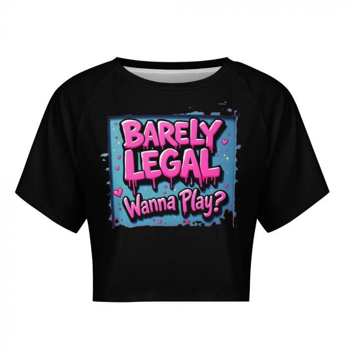 Barely Legal Wanna Play? Framed Crop Top – Muffin Town Collection - Image 8