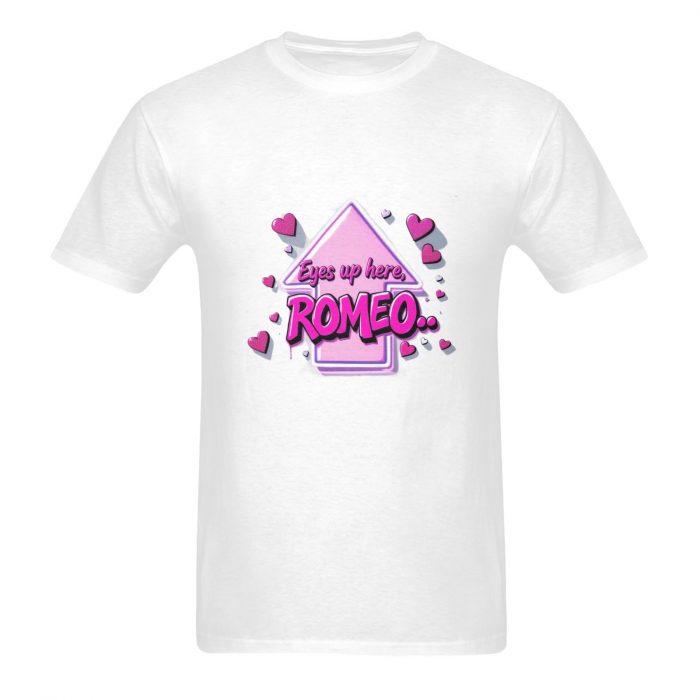 Eyes Up Here Romeo – Flirty Graphic Streetwear T-Shirt（Made in USA，Ships to USA Only） - Image 7