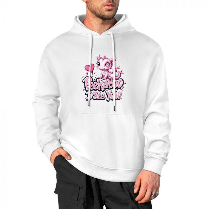 Peekaboo I See You Hoodie – Flirty Pink Cartoon Deer Graphic Hoodie for Girls - Image 3