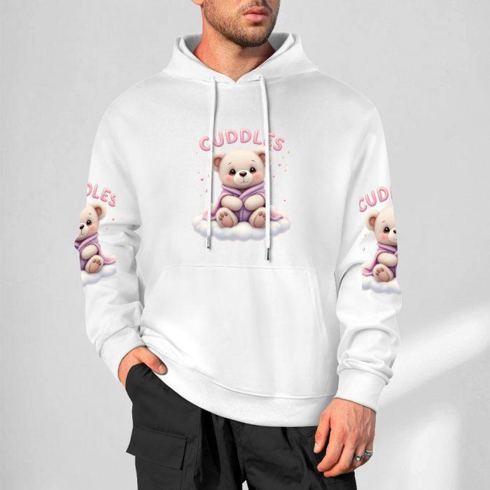 Cuddles Hoodie – Cute Teddy Bear Hoodie with Cloud Print and Sleeve Graphics - Image 4