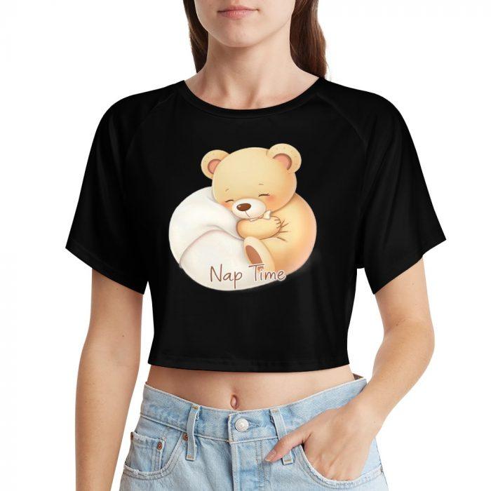 Nap Time Bear Crop – Soft Cozy Pastel Sleepy Tee - Image 10