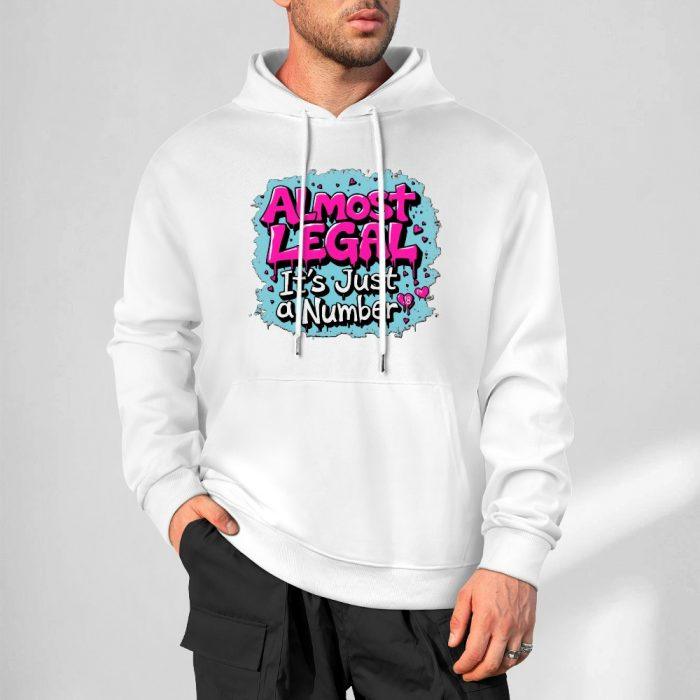 Almost Legal Hoodie – “It’s Just a Number” Flirty Cartoon Graphic Hoodie - Image 4