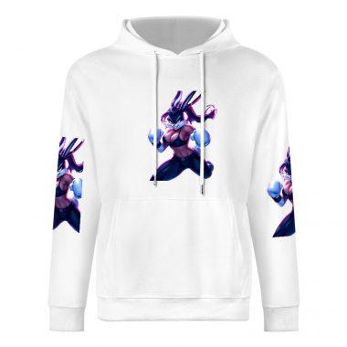 Combat Bunny Hoodie – Action Pose Hoodie with Fighter Bunny Girl and Sleeve Prints