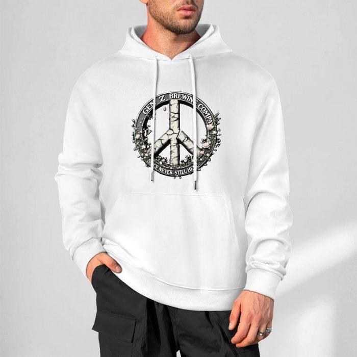 Gen Z Brewing Company Hoodie – Vintage Grunge Peace Sign Hoodie for Angry Softies - Image 4