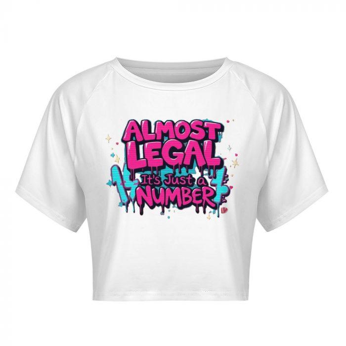 Almost Legal Crop – Aqua Flame “Just a Number” Tee - Image 3