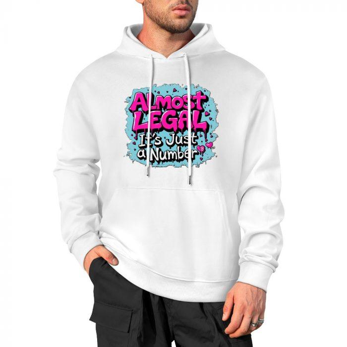 Almost Legal Hoodie – “It’s Just a Number” Flirty Cartoon Graphic Hoodie - Image 3