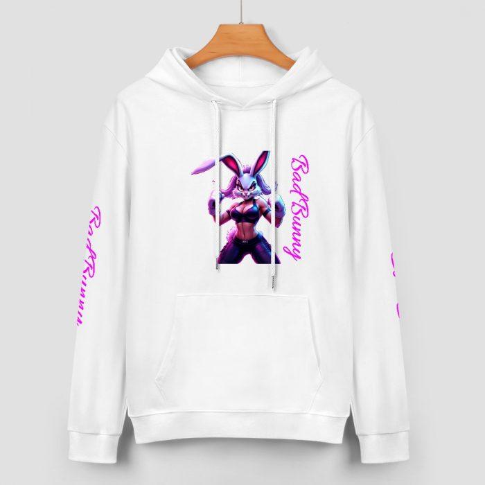 Bad Bunny Hoodie – Flirty Bunny Babe Streetwear Sweatshirt - Image 2