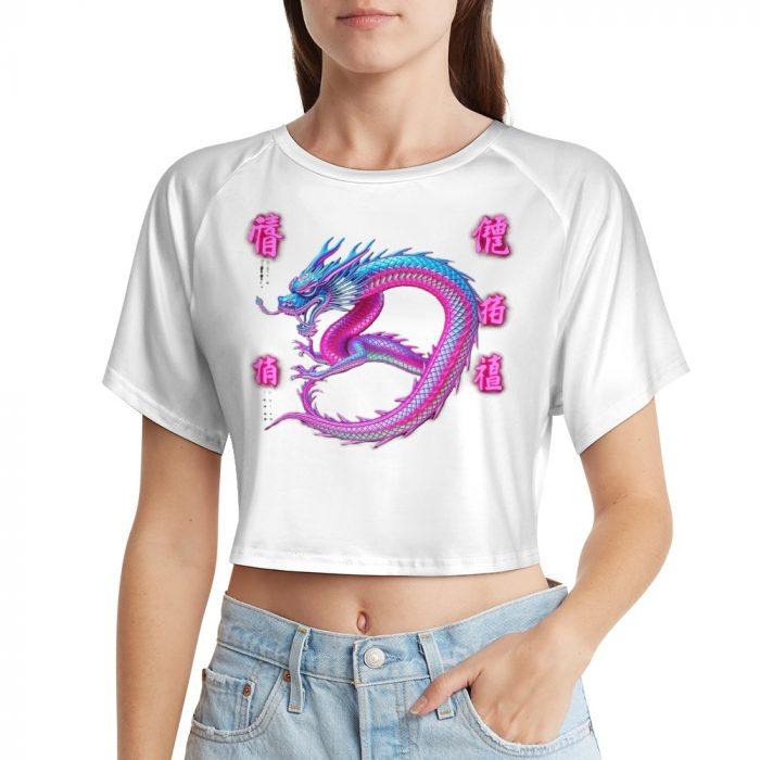 🐉Electric Neon Dragon Crop Top – Tokyo’s Red Light District - Image 5