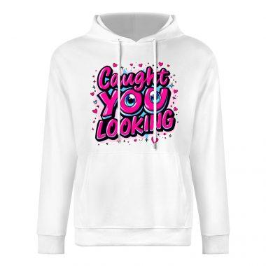 Caught You Looking Hoodie – Flirty Graphic Hoodie with Bold Bubble Letter Design