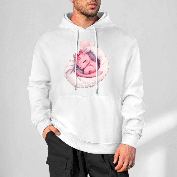 Nap Time Pink Dragon Hoodie – Graffiti Heart Soft Girl Hoodie with Sleeping Dragon - Image 4
