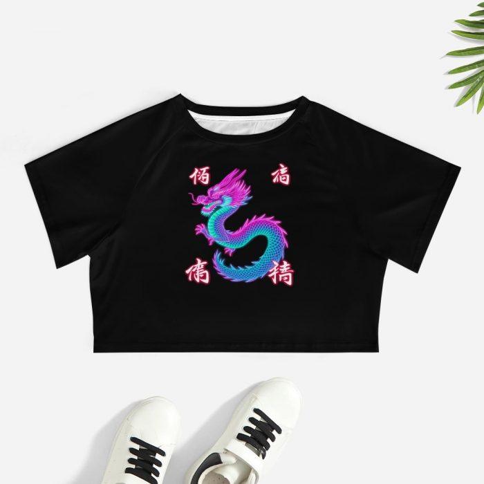 Neon Drift Dragon Crop – Tokyo Street Style Tee - Image 7
