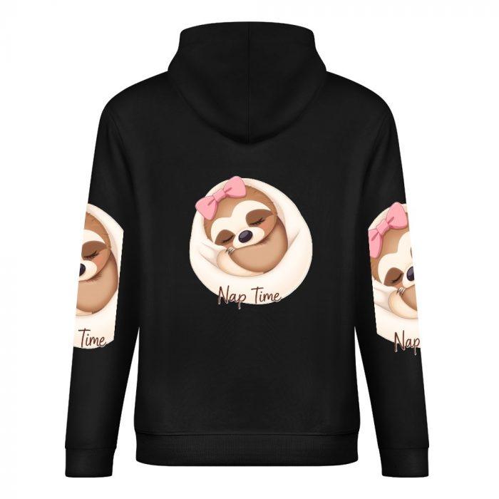Nap Time Sloth Hoodie – Adorable Pink Bow Lazy Day Sweatshirt - Image 6