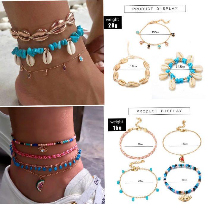 Bohemian Beach Woven Shell Anklets - Image 3